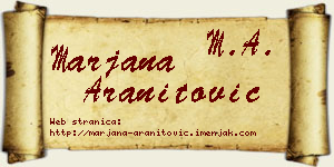 Marjana Aranitović vizit kartica